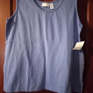 Elisebeth (Liz Claiborne) Blue Sleeveless Top. Size 1X. Brand new.